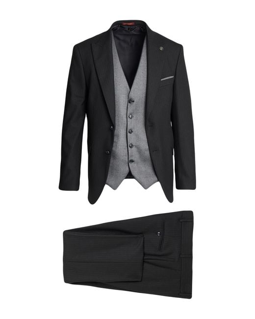 SUIT SARTORIA Black Suit Polyester, Wool, Elastane for men