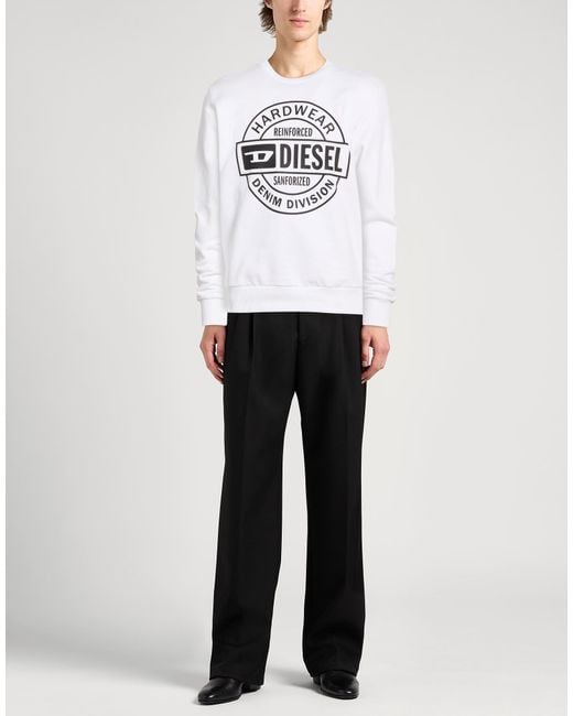 DIESEL White Sweatshirt for men