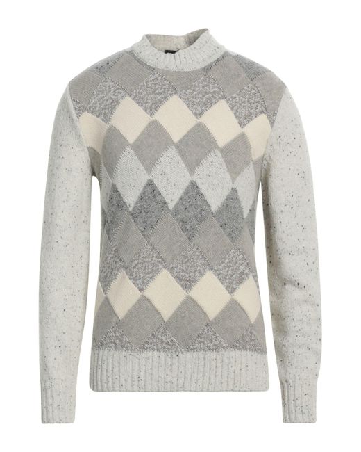 Emporio Armani Gray Ivory Sweater Wool, Polyamide, Viscose for men