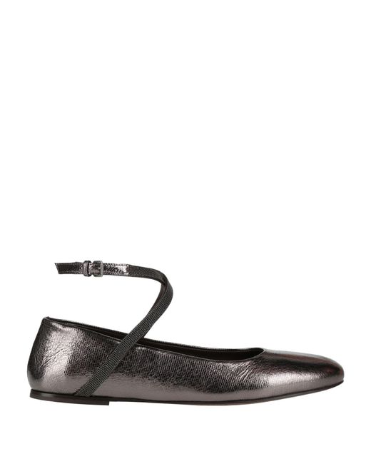 Brunello Cucinelli White Ballet Flats Leather