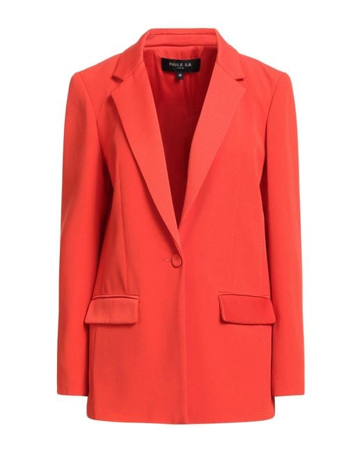 Paule Ka Red Blazer Acetate, Viscose