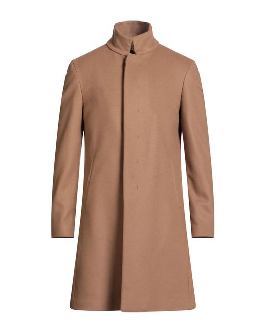 John Varvatos Brown Coat Virgin Wool, Polyamide, Recycled Cashmere for men