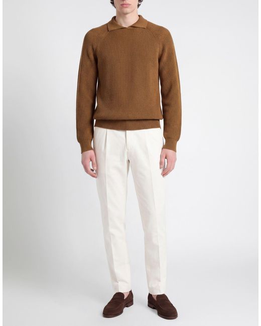 Moorer Brown Camel Sweater Wool for men