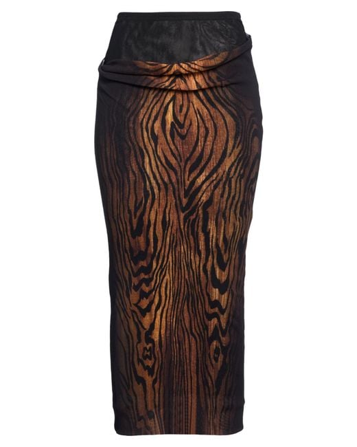 Jean Paul Gaultier Brown Maxi Skirt Polyamide