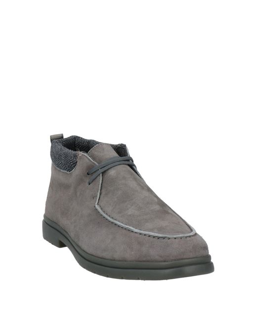 Andrea Ventura Firenze Gray Ankle Boots Leather, Textile Fibers for men