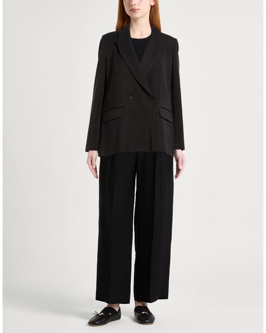 Manila Grace Black Blazer Polyester, Viscose, Elastane