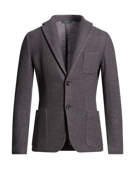 Zanone Gray Blazer for men
