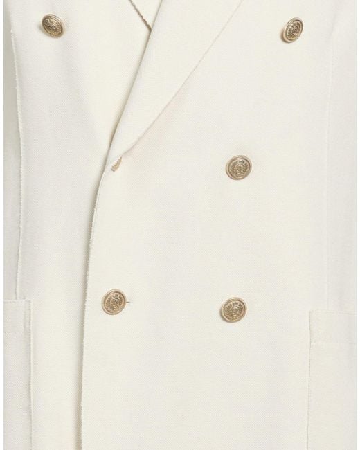 Eleventy Natural Ivory Blazer Cotton, Polyamide, Elastane for men