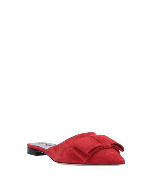 Rochas Red Mules & Clogs Leather
