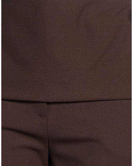 THE LATEST Brown Pants Polyester, Virgin Wool, Elastane