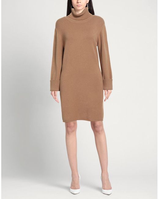 White Wise Brown Mini-Kleid