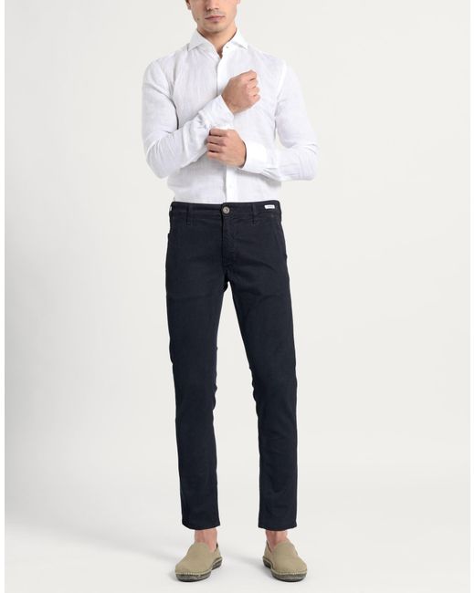 Uniform Blue Pants Lyocell, Cotton, Elastane for men