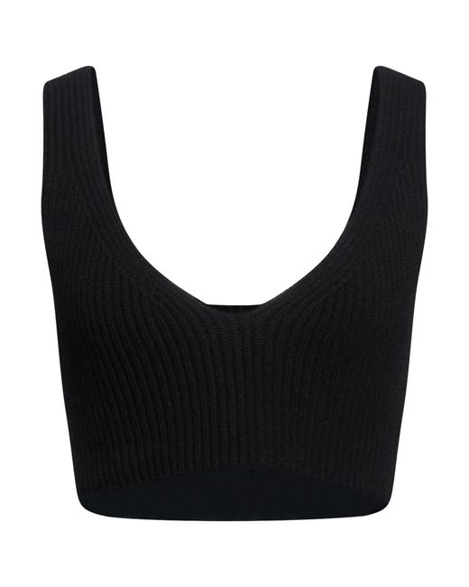 Erika Cavallini Semi Couture Black Top Wool, Polyamide