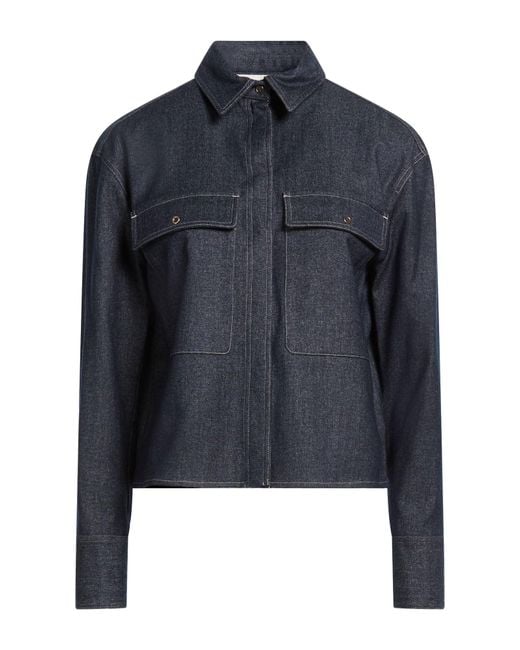 Agnona Blue Jacket Cotton, Wool, Polyamide, Elastane, Metal