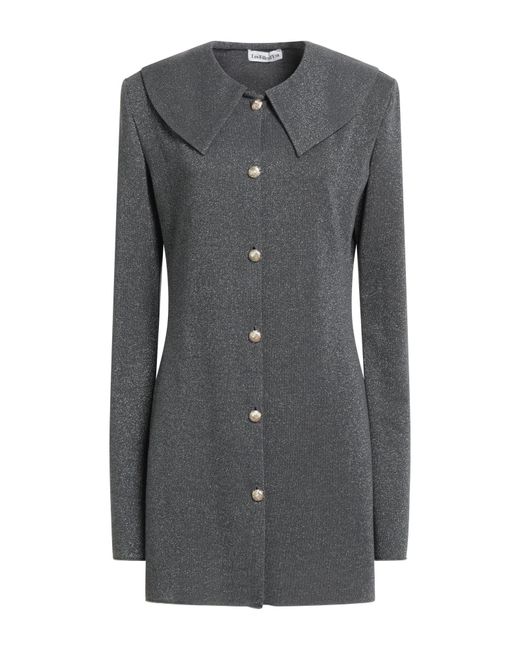 LES FILLES D'EVA Gray Mini Dress Viscose, Polyester, Elastane
