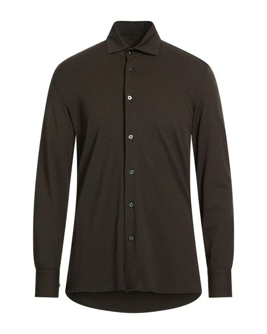 Rrd Black Military Shirt Cotton, Polyamide, Elastane for men