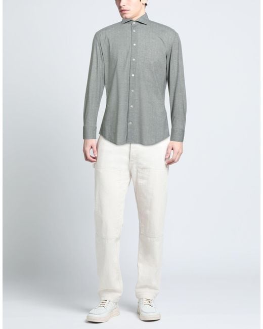 Traiano Gray Shirt Polyamide, Polyester, Elastane for men