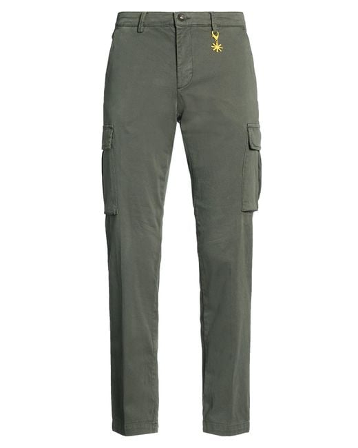 Manuel Ritz Gray Pants Cotton, Elastane for men