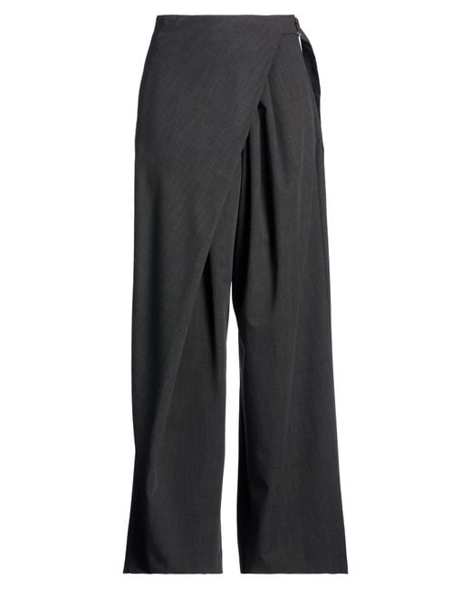 SU OFFICIAL Gray Pants Polyester, Viscose, Elastane