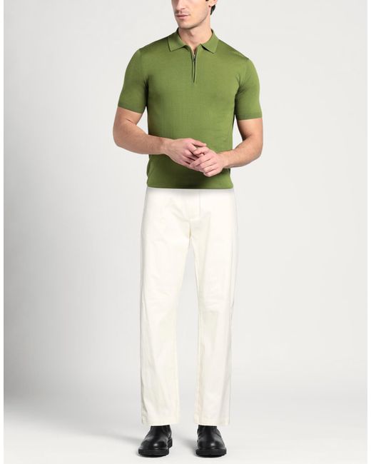 Aion White Ivory Pants Cotton, Elastane for men