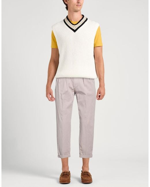 Manuel Ritz Gray Pants Cotton, Elastane for men