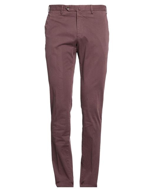 PT Torino Purple Pants Cotton, Elastane for men