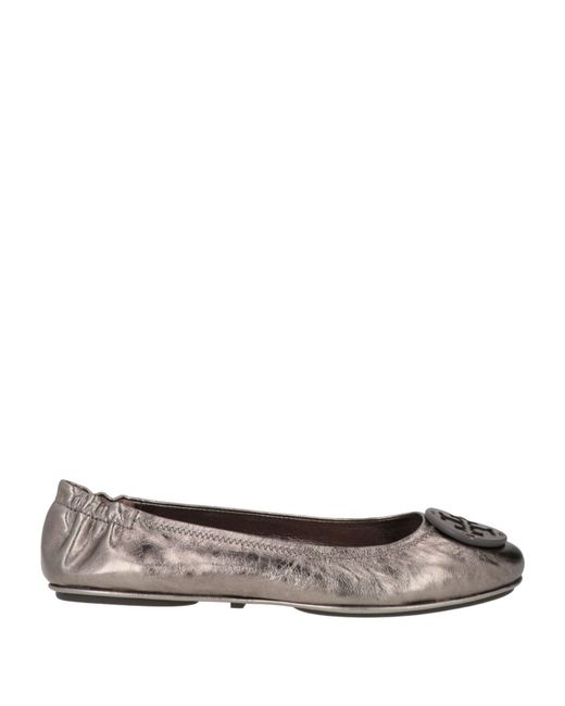 Tory Burch Gray Ballet Flats Leather