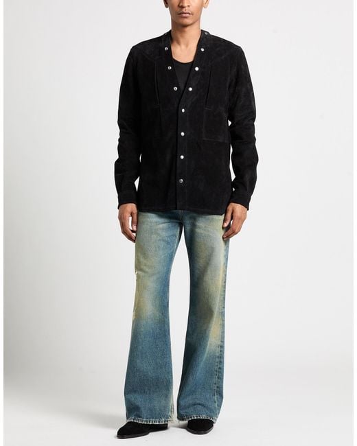 Rick Owens Black Jacket Calfskin for men