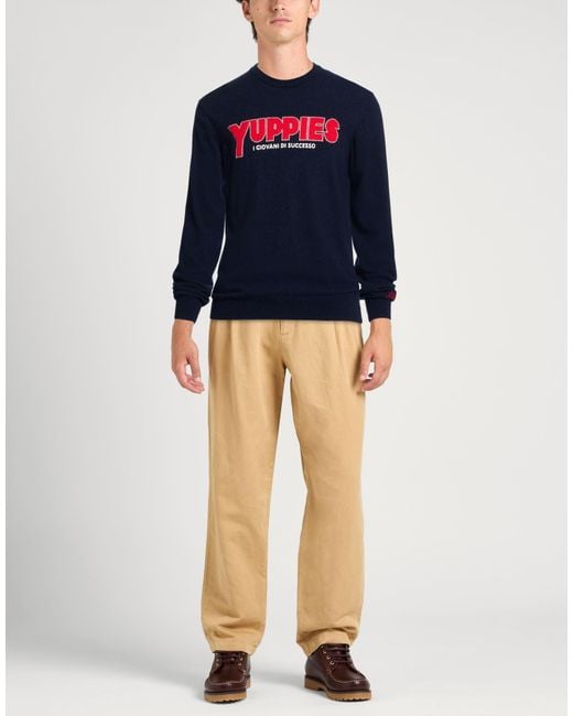 Mc2 Saint Barth Blue Après-Ski Collection Midnight Sweater Wool, Viscose, Polyamide, Cashmere for men
