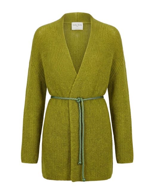 Forte_forte Green Cardigan Mohair Wool, Polyamide