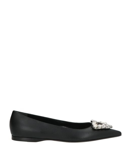 Sergio Rossi Black Ballet Flats Leather