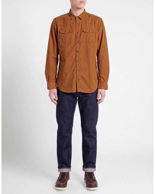 920 ITALIAN STYLE Orange Shirt Cotton for men