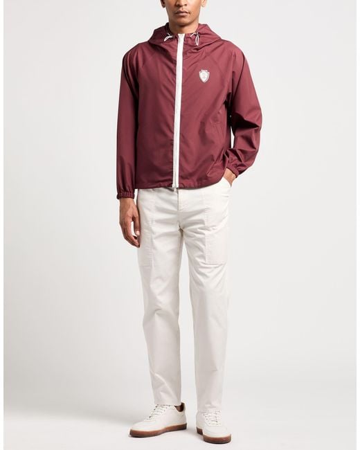 Brunello Cucinelli Red Jacket Polyester, Polyurethane for men