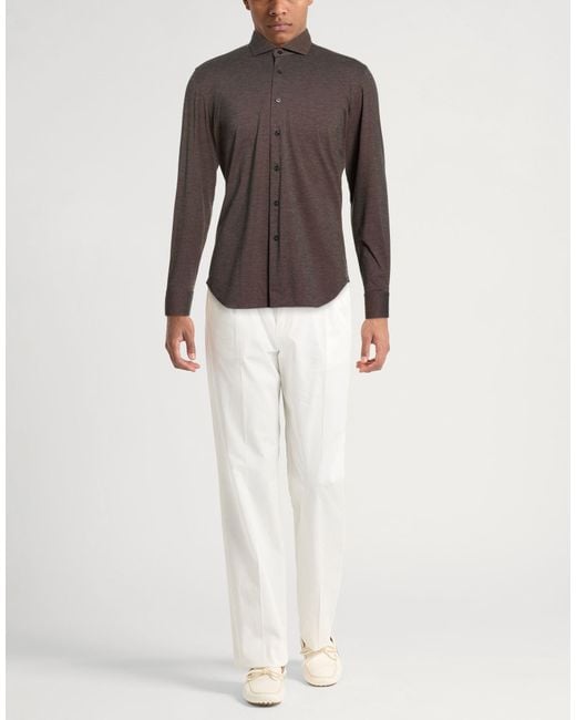 Xacus Brown Shirt Polyamide, Elastane for men