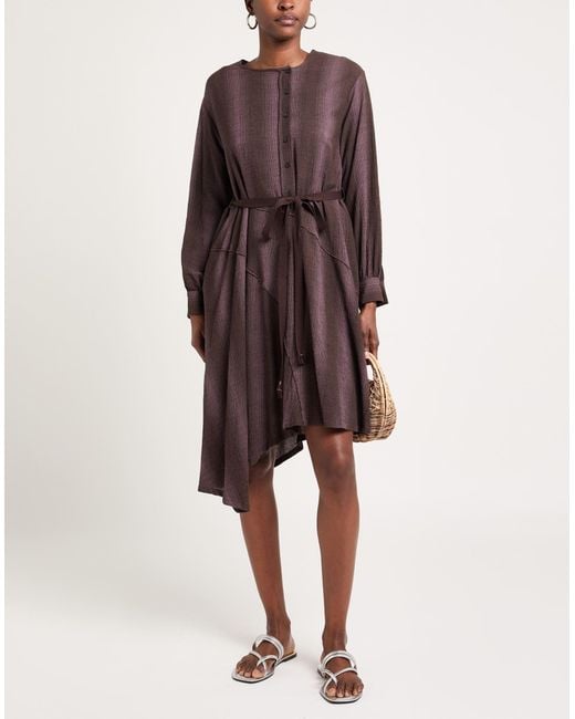 High Brown Midi Dress