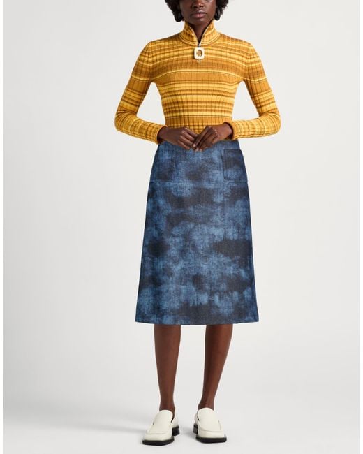 ODEEH Blue Denim Skirt Cotton