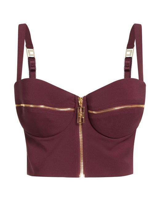 Elisabetta Franchi Purple Top Polyester, Elastane