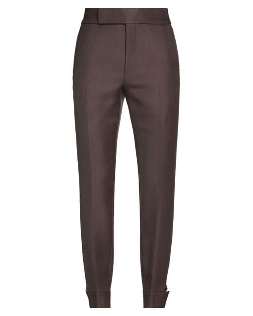 Ermenegildo Zegna Flannel Pants in Dark Brown (Brown) for Men | Lyst