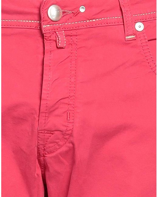 Jacob Coh?n Red Fuchsia Pants Cotton, Elastane for men