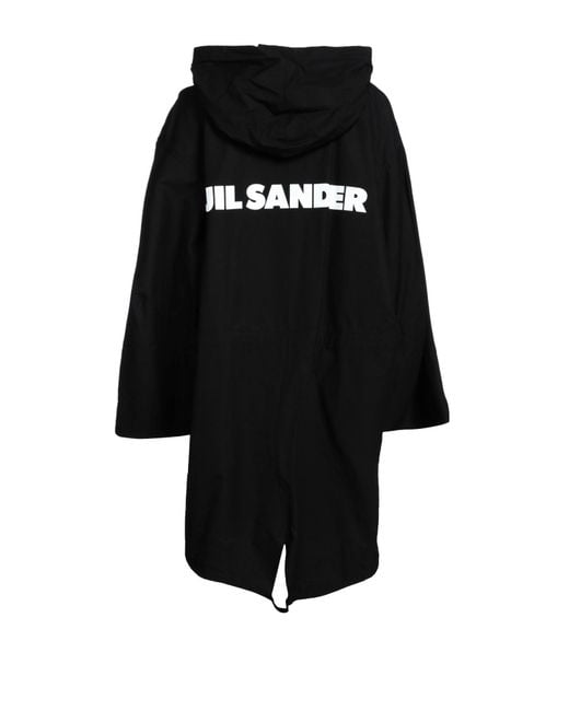 Jil Sander Black Overcoat & Trench Coat