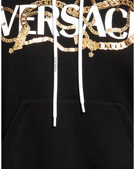 Versace Black Sweatshirt Cotton, Polyamide, Elastane