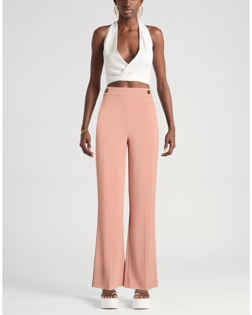 Pinko Pink Blush Pants Polyester, Elastane