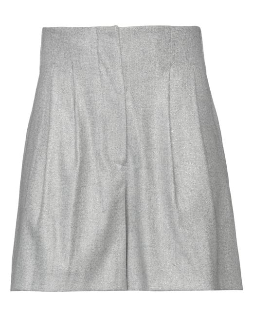 SKILLS & GENES Gray Light Shorts & Bermuda Shorts Wool, Polyamide, Viscose, Polyester, Elastane