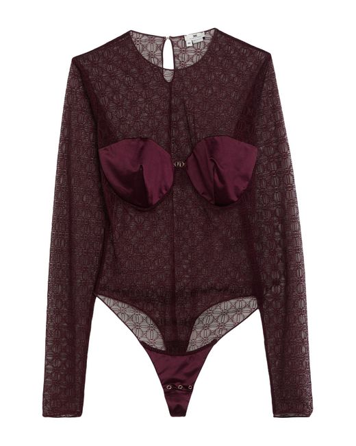 Elisabetta Franchi Purple Plum Bodysuit Polyamide, Elastane