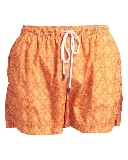Fedeli Orange Swim Trunks for men