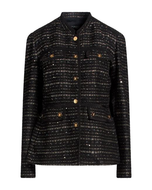 Giambattista Valli Black Jacket Wool, Polyester, Synthetic Fibers, Pvc