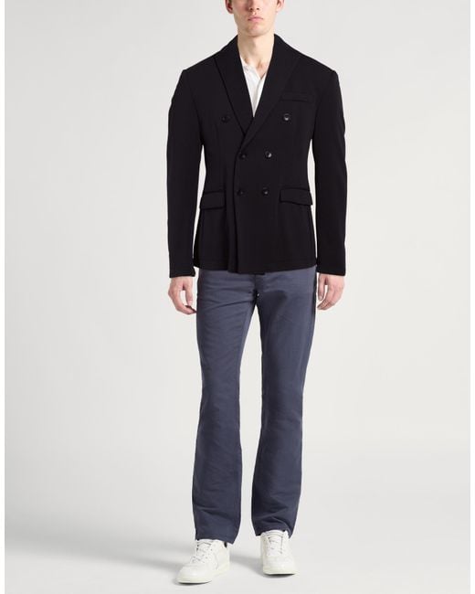 Daniele Alessandrini Blue Blazer Polyester, Elastane for men