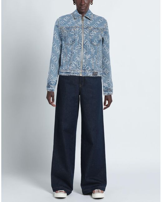 Versace Jeans Couture Blue Denim Outerwear