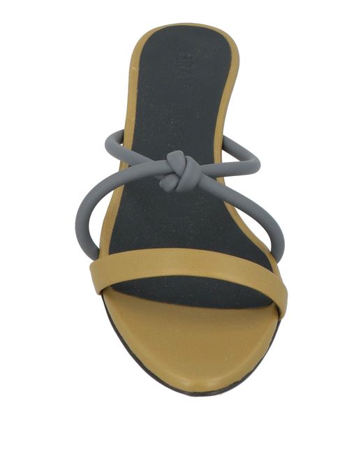 Gray Matters Green Sandals Leather