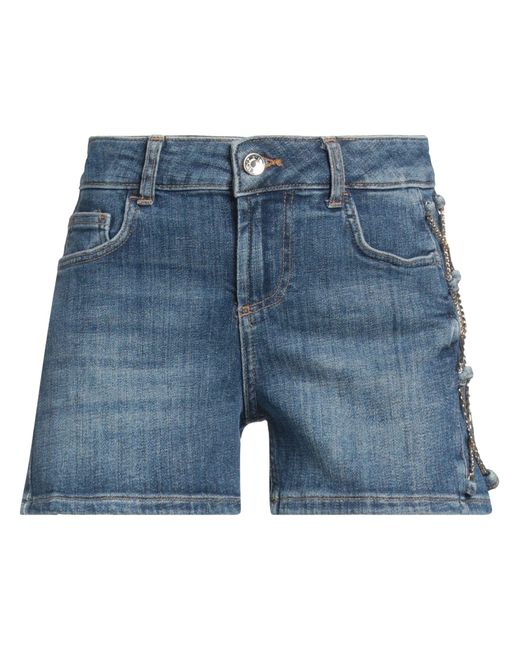 Liu Jo Blue Denim Shorts Cotton, Elastane